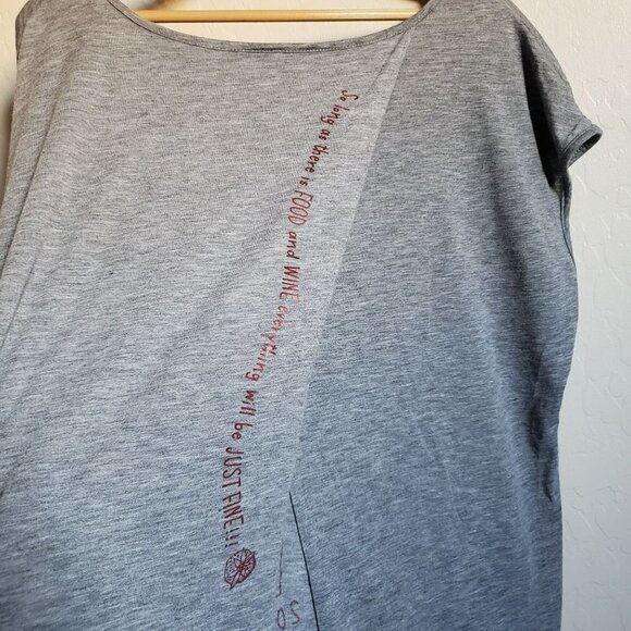 Disney Parks Mickey Mouse Top Split Back Celebrate Food Wine Grey Size Womens XL - Picture 9 of 10